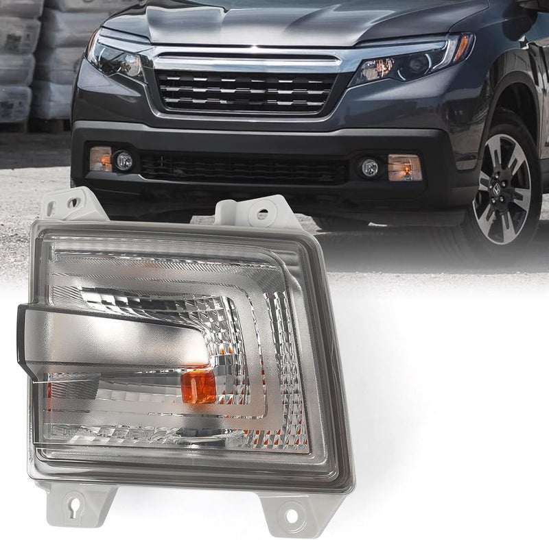Huray Left Turn Signal Light for Honda Ridgeline 2017 2018 2019 OE Parking Light Assembly Replacement [DOT Certified] [Bulb Included] [HO2530129 | 33350-T6Z-A01] - Image 1